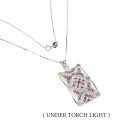 Schöne Halskette Feueropal Granat Rhodolith 925