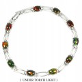 Armband aus 925er Silber Opal schwarz natur