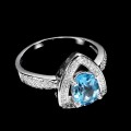 925 Zarter Swiss Blue Topas Ring Größe 16