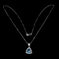 Zarte Halskette mit 925 Swiss Blue Topas Zirkonia