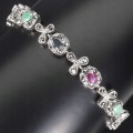 925 Armband Rubine Smaragde Saphire Markasiten