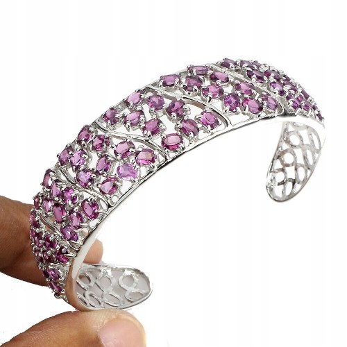 Armband aus 925er Silber mit natürlichen Rhodolith Granaten