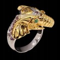 925 Ring Smaragde Granat Saphir Größe 17 Elefant