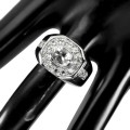 925 Ring Größe 21 Silber mit natürlichen Aquamarinen