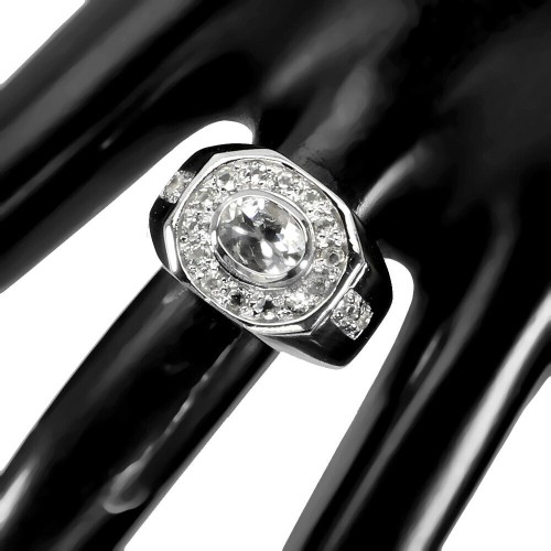 925 Ring Größe 21 Silber mit natürlichen Aquamarinen