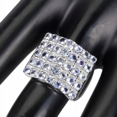 925 Ring Größe 15,5 natürliches Tansanit Silber