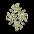 Ring aus 925er Sterlingsilber mit Olivin Saphiren Songea Größe 16