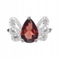 Ring Größe 14 Natur Granat zarter Schmetterling