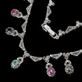 925 Collier Smaragde Markasit Rubine Saphire