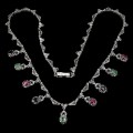925 Collier Smaragde Markasit Rubine Saphire