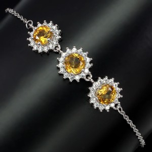 Zartes Silberarmband mit natürlichen Citrin