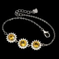 Zartes Silberarmband mit natürlichen Citrin