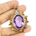 Natürlicher Anhänger 32 Karat Amethyst Topas Turmalin