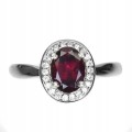 Ring Größe 14 natürlicher Granat Rhodolith zart