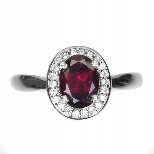 Ring Größe 14 natürlicher Granat Rhodolith zart