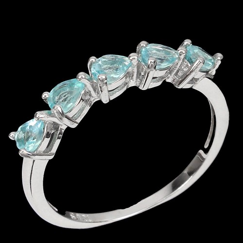 Zarter Silberring Größe 20 mit natürlichen Apatiten