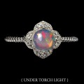 925 Ring zarter Opal weißer Topas Größe 16