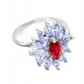 925 Natur Rubin Tansanit Ring Größe 11,5