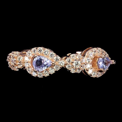 Zarter Ring der Größe 14,5 aus 925 natürlichem Tansanit