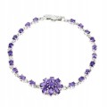 Wunderschönes Armband aus Sterlingsilber mit natürlicher Amethyst Blume