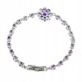 Wunderschönes Armband aus Sterlingsilber mit natürlicher Amethyst Blume