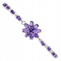 Wunderschönes Armband aus Sterlingsilber mit natürlicher Amethyst Blume