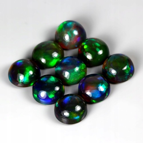 Schwarze Opale 5,73 ct Natursteine ​​9 Stück