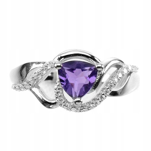 925 Ring natürlicher Amethyst zart Größe 14