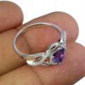 925 Ring natürlicher Amethyst zart Größe 14