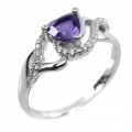 925 Ring natürlicher Amethyst zart Größe 14