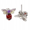 925 Biene Ohrringe zarte Granate Amethyste 3