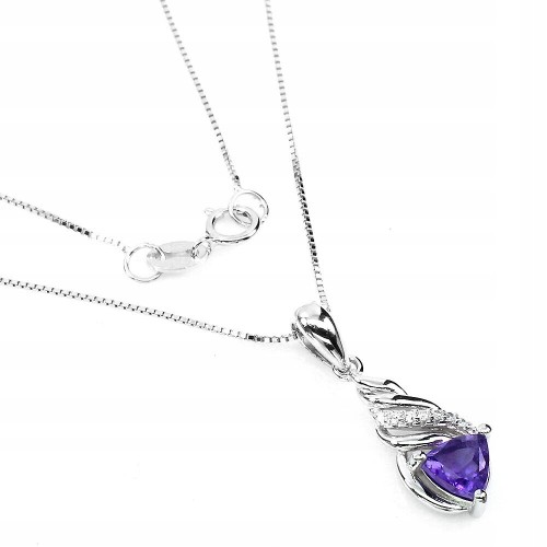 Zarte schöne Halskette 925 Amethyst Zirkonia