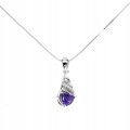 Zarte schöne Halskette 925 Amethyst Zirkonia