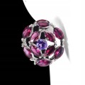 925 Wunderschöne natürliche Granat Amethyst Ohrringe 3