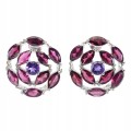 925 Wunderschöne natürliche Granat Amethyst Ohrringe 3