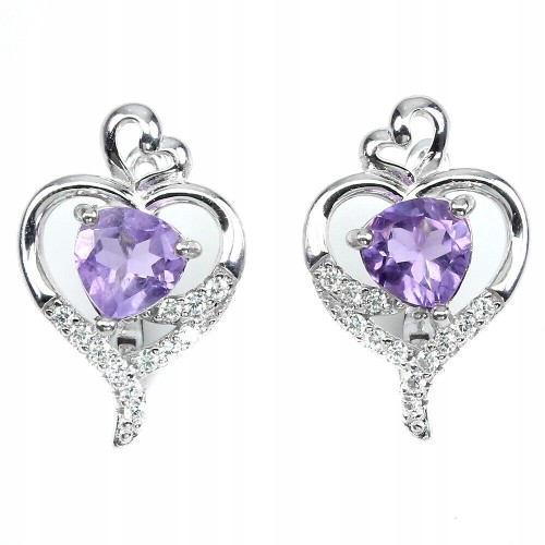 Ohrringe zarte natürliche Amethyste Zirkonia 3
