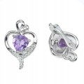 Ohrringe zarte natürliche Amethyste Zirkonia 3