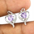 Ohrringe zarte natürliche Amethyste Zirkonia 3