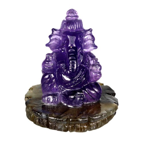 Ganeshi Figur geschnitzt Amethyst Labradorit 86ct