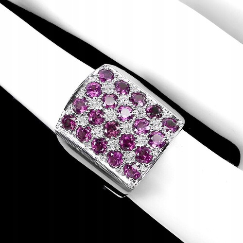 Ring aus 925er Sterlingsilber Größe 19 Rhodolith Granate