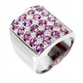 Ring aus 925er Sterlingsilber Größe 19 Rhodolith Granate