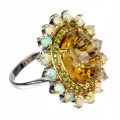 Natur Ring Citrin 20,4 Karat Silber Größe 21