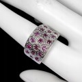 Ring aus Sterlingsilber Größe 18 natürlicher Rhodolith Granat
