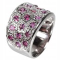 Ring aus Sterlingsilber Größe 18 natürlicher Rhodolith Granat