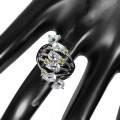 Ring Größe 14 natürlicher Olivin Aquamarin 925