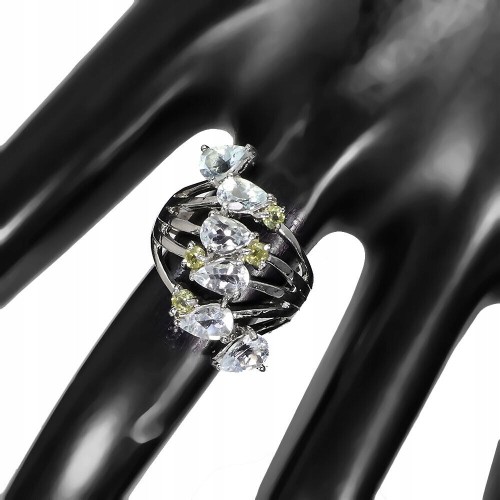 Ring Größe 14 natürlicher Olivin Aquamarin 925