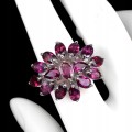 Schöne Ring Größe 16,5 Silber Rhodolit Granate