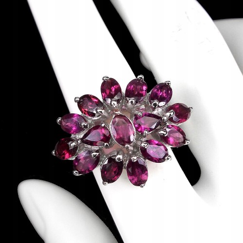 Schöne Ring Größe 16,5 Silber Rhodolit Granate