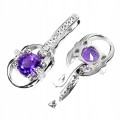 5 Ohrringe zarte natürliche Amethyste Zirkonia