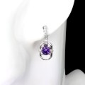5 Ohrringe zarte natürliche Amethyste Zirkonia